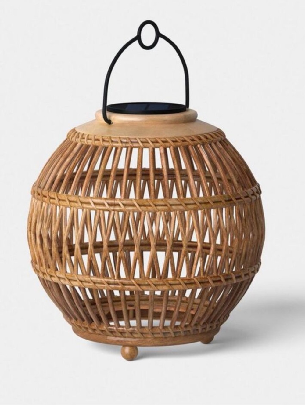 Open Weave Battery/Solar LED Outdoor Medium Lantern - Threshold